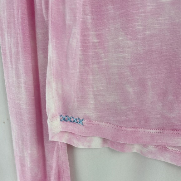 LoveShackFancy Tie Dye Sheer Lightweight Henley Top Women's Medium Pink - Picture 4 of 16